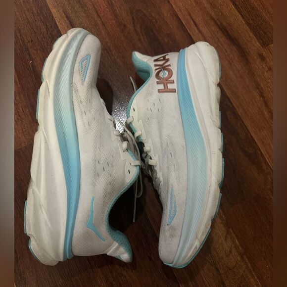 Hoka Women's White and Blue Running Shoes size 9.5 - Picture 5 of 10